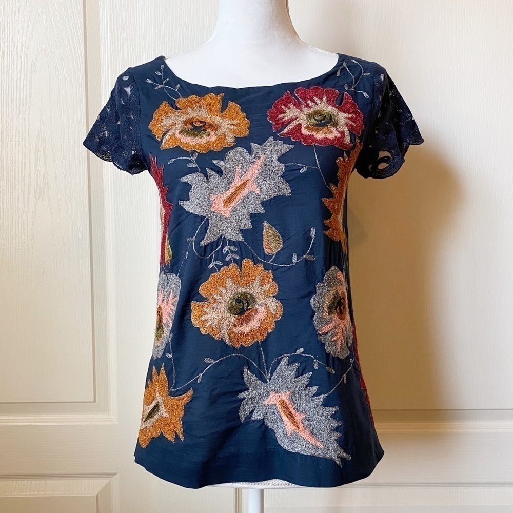 Anthropologie Deletta Floral Embroidered t…